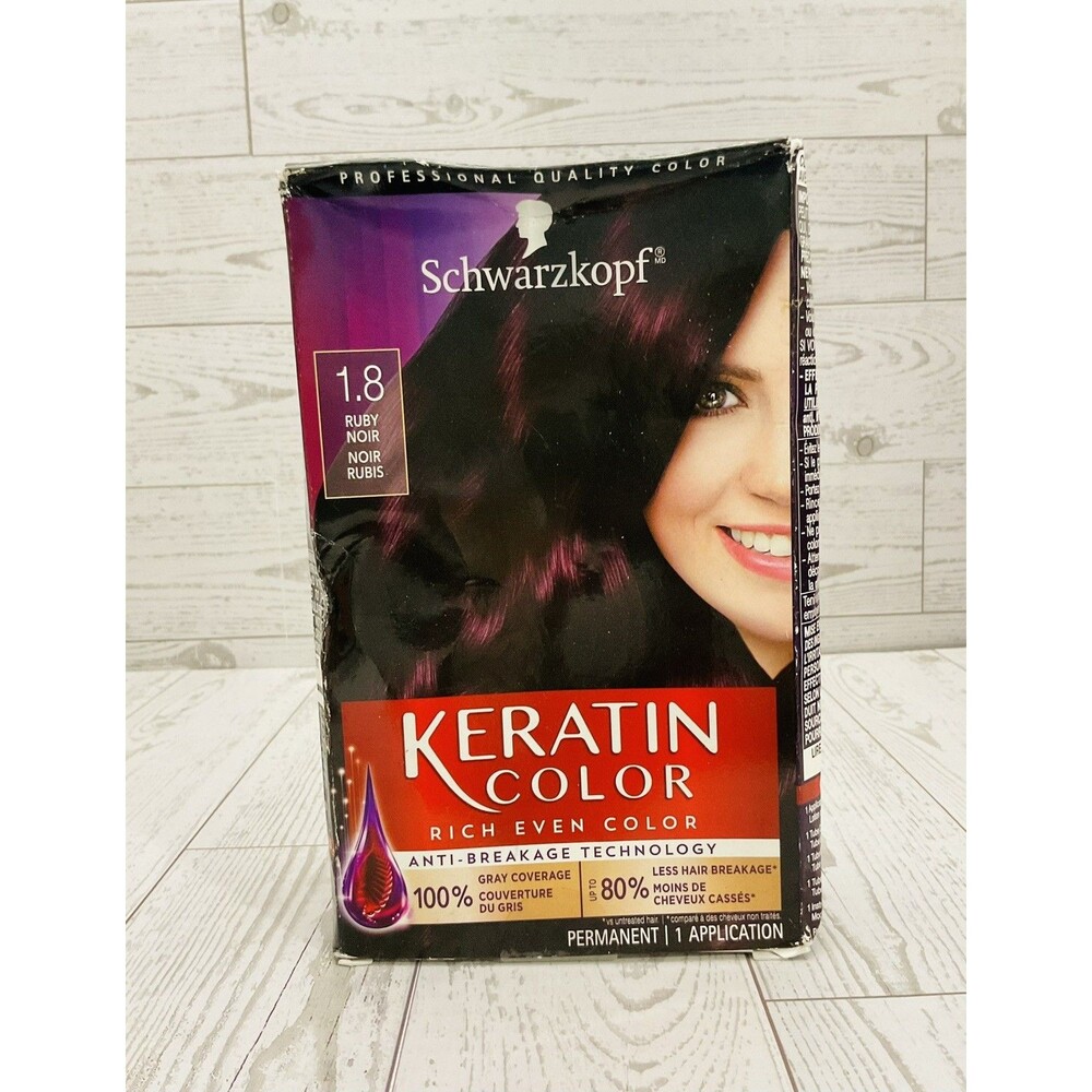 Schwarzkopf Keratin Color 1.8 Ruby Noir Permanent Hair Color